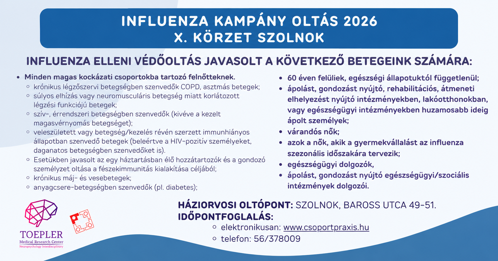 Influenza kampány oltás – 2026